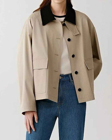 womens-airport-look-contrast-lapel-cotton-coat