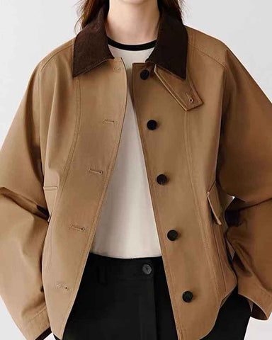 womens-airport-look-contrast-lapel-cotton-coat
