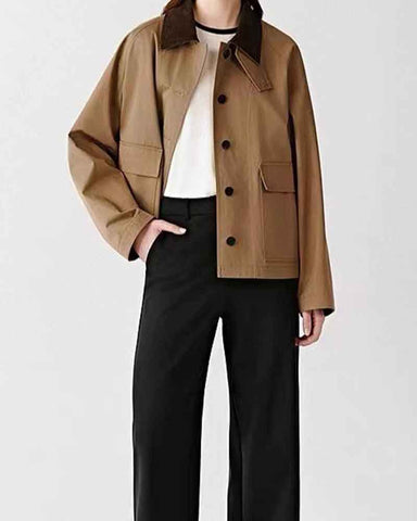 womens-airport-look-contrast-lapel-cotton-coat