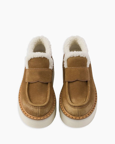 Women's Chunky Suede Platform Loafers