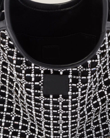 Satin Synthetic Crystal Fabric Handbag