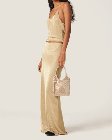 Satin Synthetic Crystal Fabric Handbag