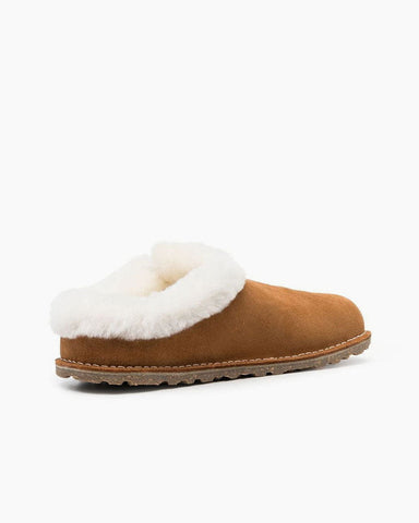 (Pre-sale) Women's Camel Brown Suede Leather Slippers