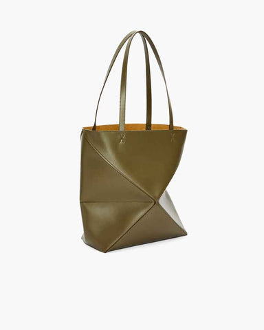 Genuine Leather Puzzle Fold Tote
