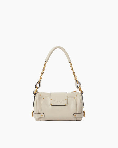 Small Grained Leather Bag Oversized Padlock