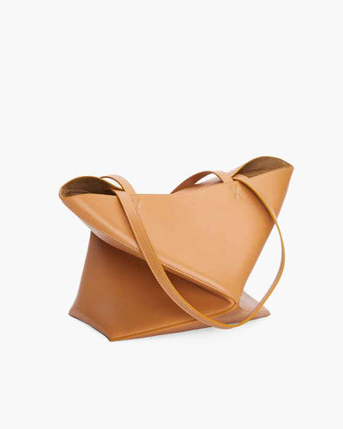 Genuine Leather Puzzle Fold Tote