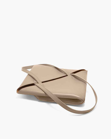 Genuine Leather Puzzle Fold Tote