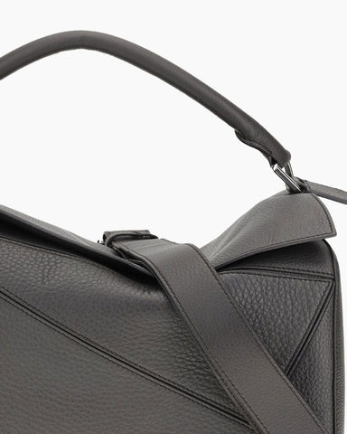 Large Form-Panel Leather Handbag