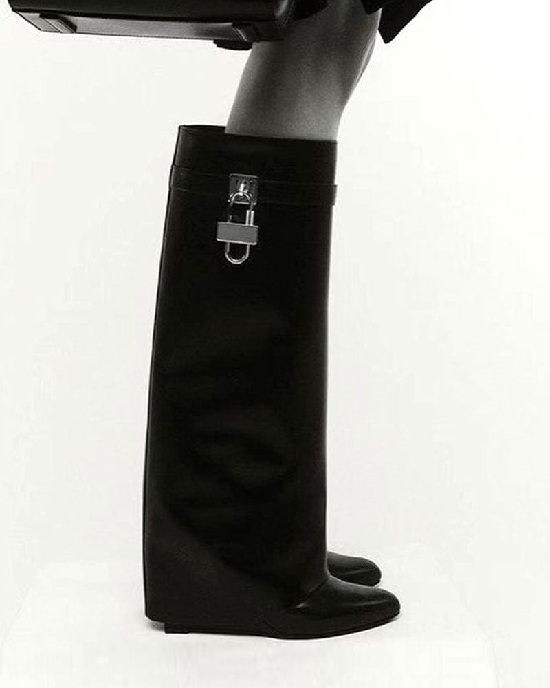 Women’s Midnight Padlock Wedge Boots