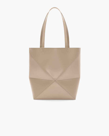 Genuine Leather Puzzle Fold Tote