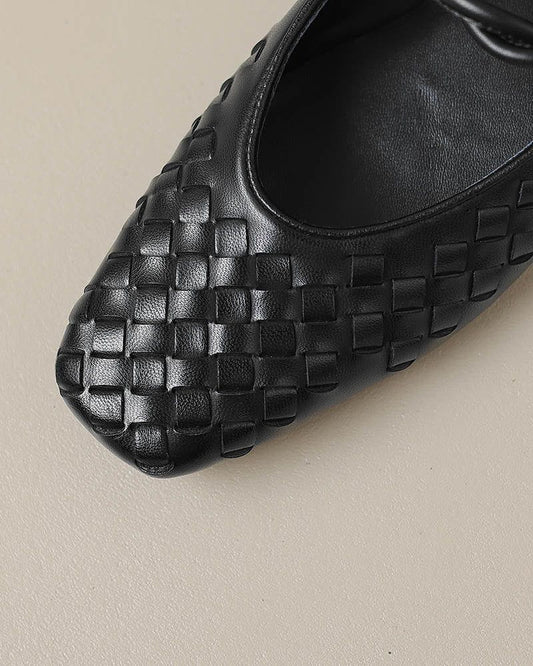 Woven Ballet Flat Mary Jane Loafers