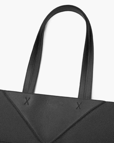 Horizontal Puzzle Fold Leather Tote