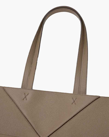 Horizontal Puzzle Fold Leather Tote