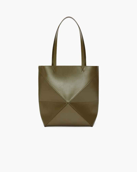 Genuine Leather Puzzle Fold Tote