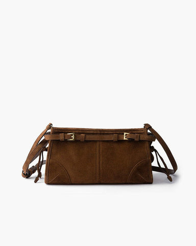 Elegant Rectangular Suede Tote with Zipper Closure