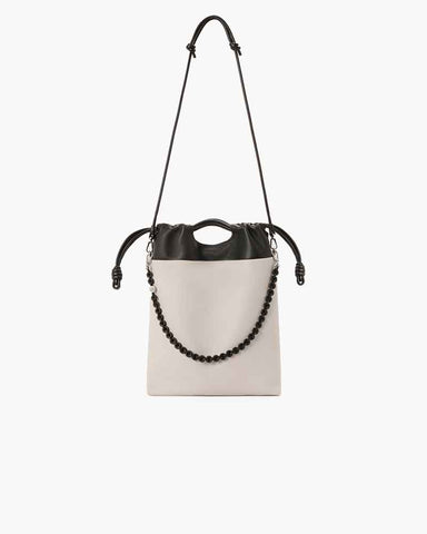 (Pre-sale) Genuine Leather Tote Knot Drawstring Chain