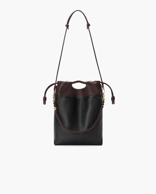 (Pre-sale) Genuine Leather Tote Knot Drawstring Chain