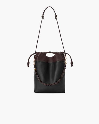 (Pre-sale) Genuine Leather Tote Knot Drawstring Chain