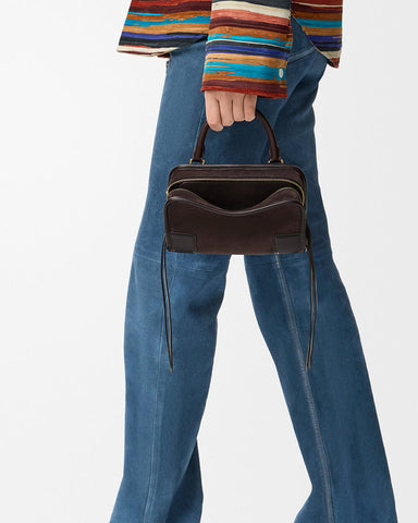 Mini Nappa Leather Convertible Top-Handle Bag