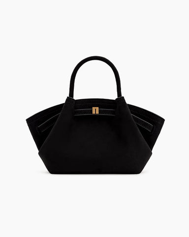 Structured Canvas Trapeze Top-Handle Bag