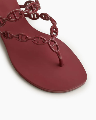 Chain-Link Rubber Flip Flop Island Beach Slides Sandals