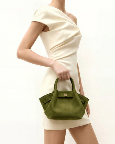 Structured Canvas Trapeze Top-Handle Bag