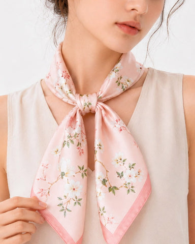 Women's Printed Mulberry Silk Square Scarf