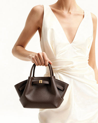 Structured Canvas Trapeze Top-Handle Bag