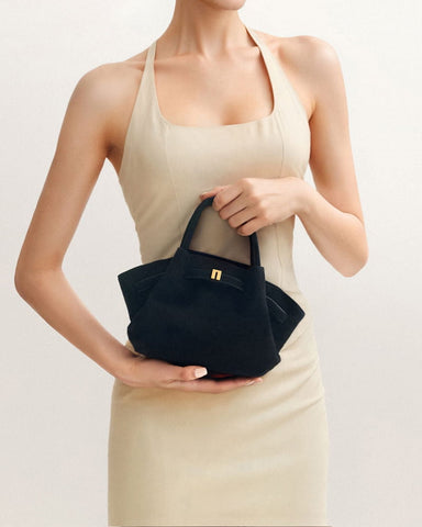 Structured Canvas Trapeze Top-Handle Bag