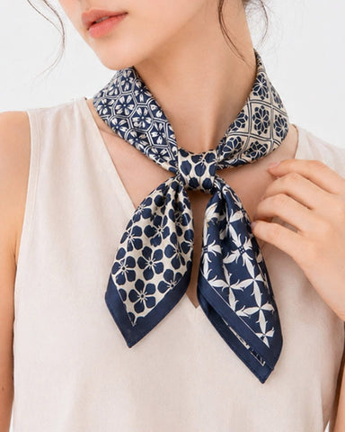 Women's Printed Mulberry Silk Square Scarf