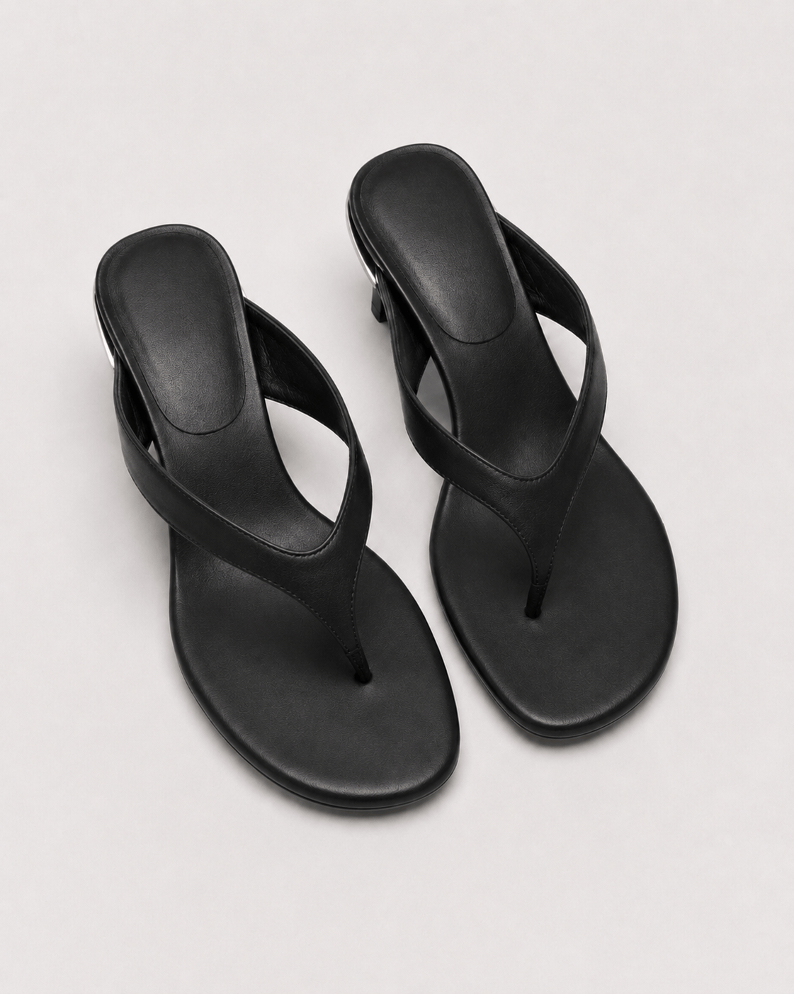 Women’s Leather Thong Kitten Heel Sandals