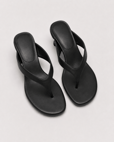 Women’s Leather Thong Kitten Heel Sandals