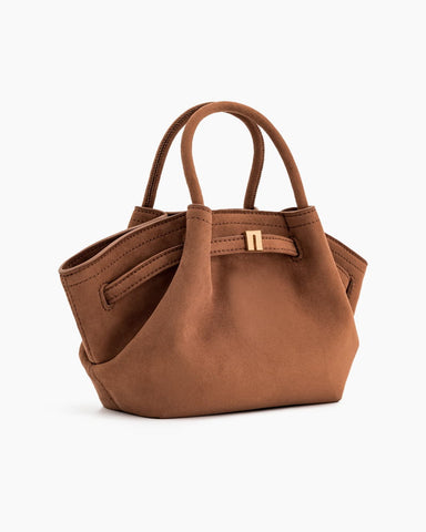 Structured Canvas Trapeze Top-Handle Bag