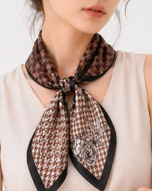 Women's Printed Mulberry Silk Square Scarf