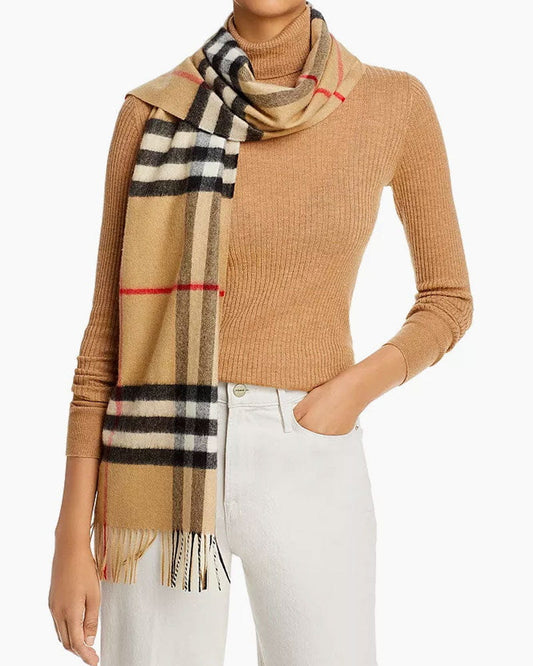 Women's Plaid Wool Shawl Winter Warmth
