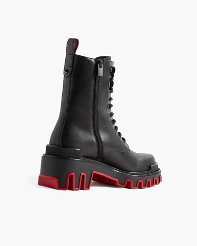Men’s Black Leather Lug Sole Combat Boots