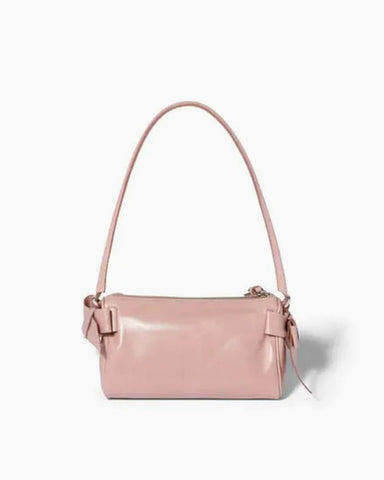 Compact Nappa Leather Bow-Accent Pouch Handbag