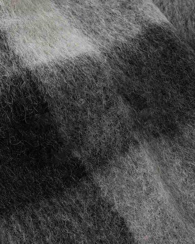 Fringed Checked Knitted Wool Scarf