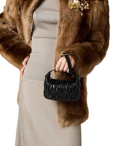 Matelassé Nappa Leather Mini Hobo Bag