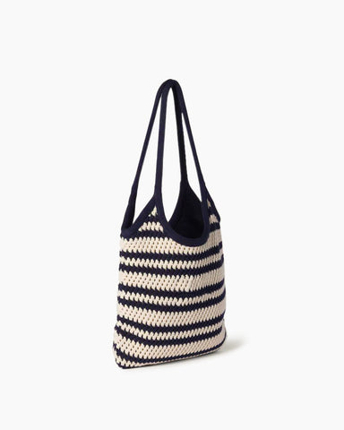 Striped Knit Shoulder Hobo Bag