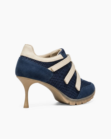 (Pre-sale) Breathable Mesh Triple-Strap Sneaker Heels
