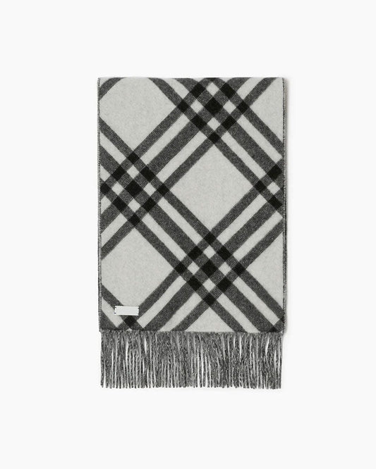 Soft Lambswool Plaid Scarf Winter Warmth