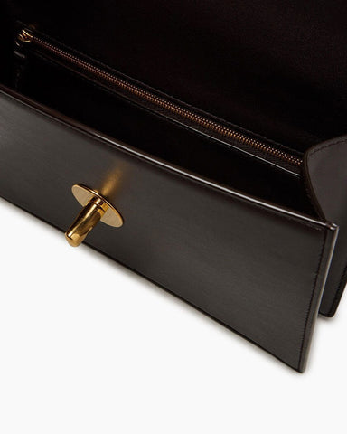 Espresso Leather Knot Lock Bag for Quiet Luxury City Strolls