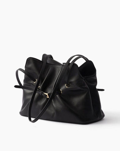 Small Soft Nappa Leather Bag with Buckle Detail
