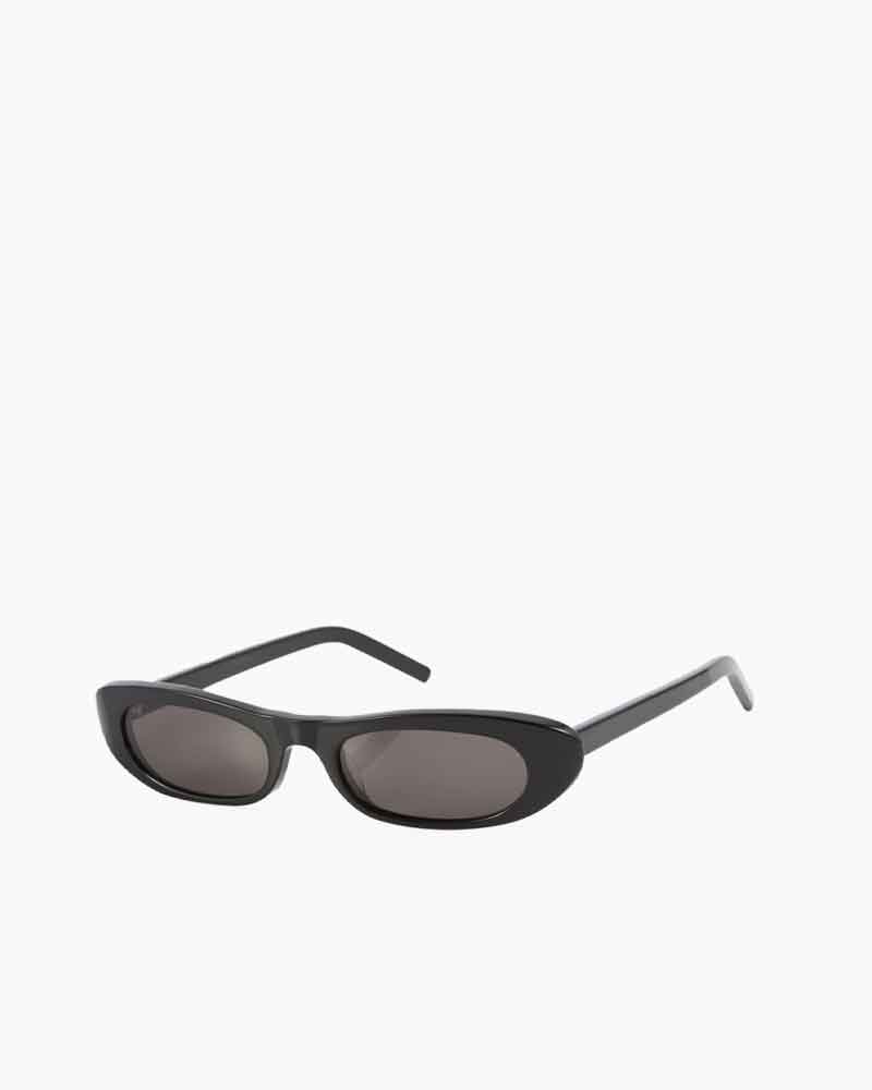 Black Narrow Oval UV400 Sunglasses