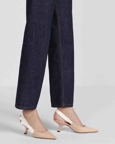 Modern Black Fabric Evening Pumps with Knot Strap Detail