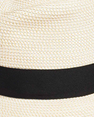 Natural Woven Straw Fedora Hat for Summer