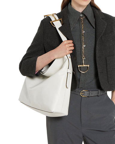 Black Leather Horsebit Tote for Stylish Business Travel