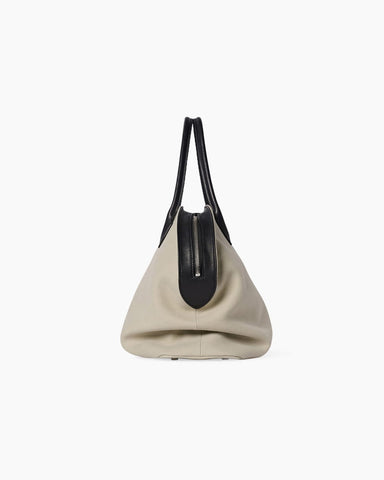 Soft Structured Canvas Leather Handle Tote