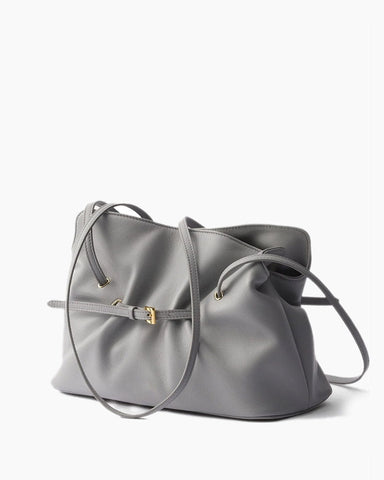 Leather Drawstring Shoulder Bag